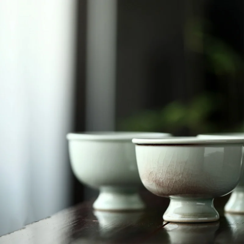 

Глазурованная чашка с трещинами для выпекания печи, Зеленый японский дзен-глазурь, выдерживаемая высокая температура, ручная работа, чайна...