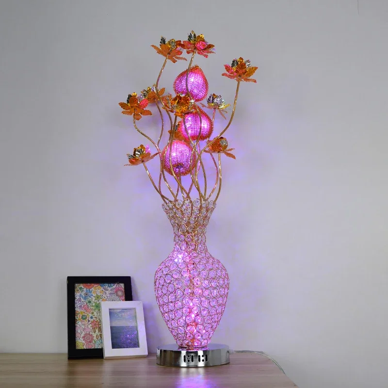 SEAN Современная настольная лампа с красными цветами Модное искусство Гостиная