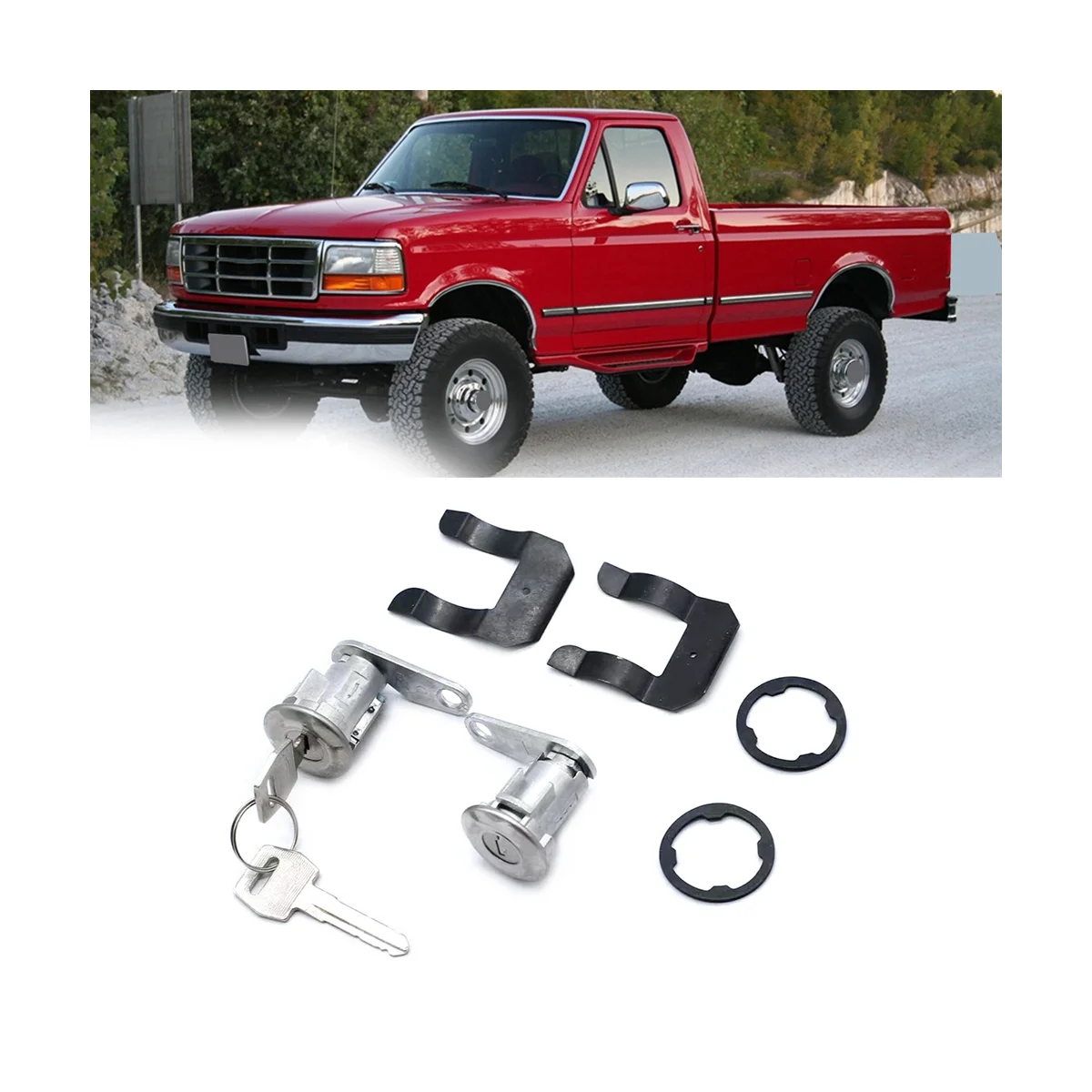 Цилиндр дверного замка DL1550 с ключами для Ford Mercury LTD Mustang Pinto Torino Econoline F100 F150 F250 F350