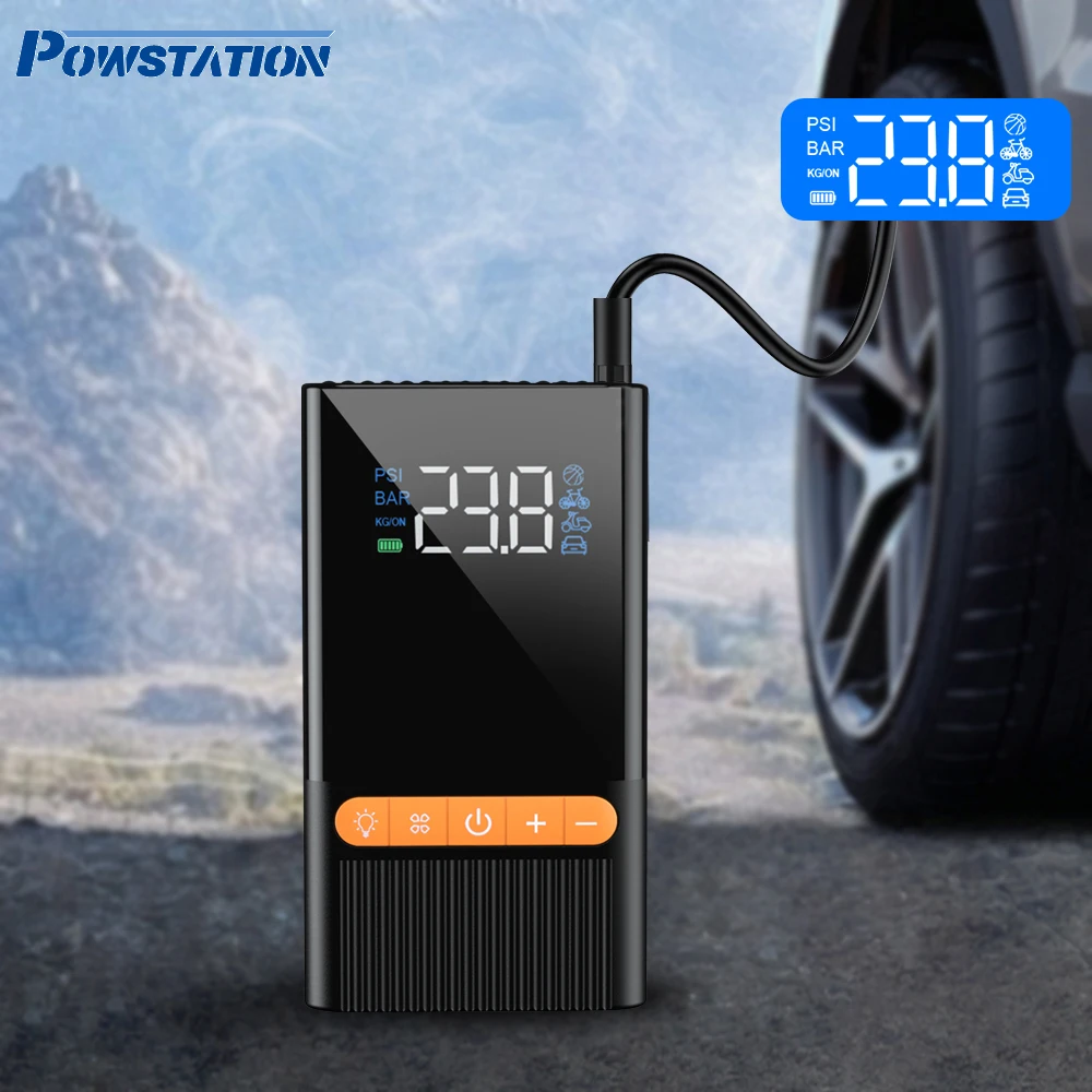 

Powstation Tire Inflator 12V DC Auto Tire Pump Digital Pressure Gauge Air Compressor For Car Tires Motorcycles Bicycle