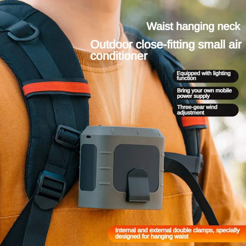 

Многофункциональный подвесной вентилятор на шею, мини-вентилятор USB, блок питания 8000 мАч с подсветкой, портативный, кемпинг, туризм, спорт