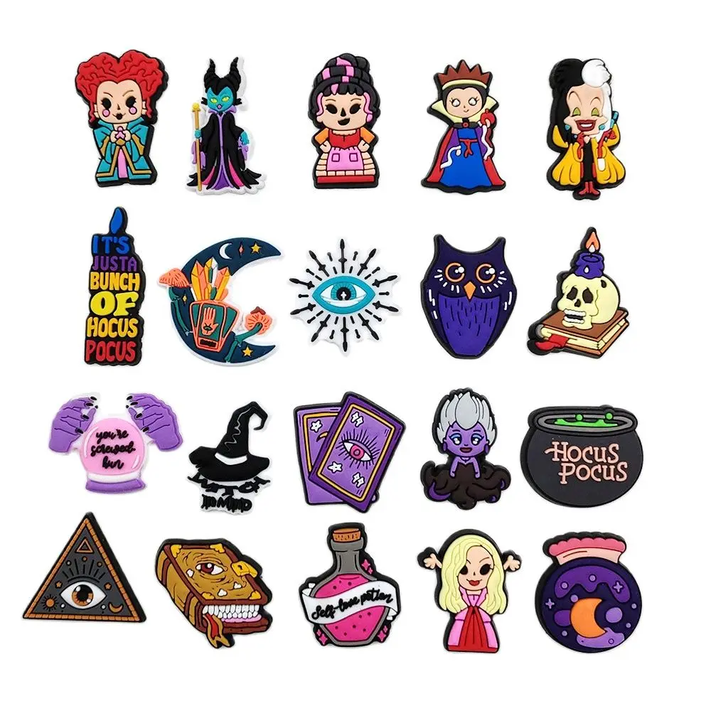 20pcs/set Shoe Charms Cartoon Magic Gothic Apothecary Tarot Witch Croc jibz Accessories pvc Decoration KidsGift |