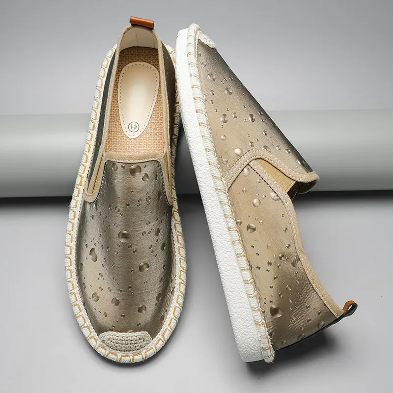 

Fashionable and Comfortable Lazy Shoes Spring and Summer New Men Casual Shoes Ice Silk Fisherman Shoes Daily Home Light Shoes 44