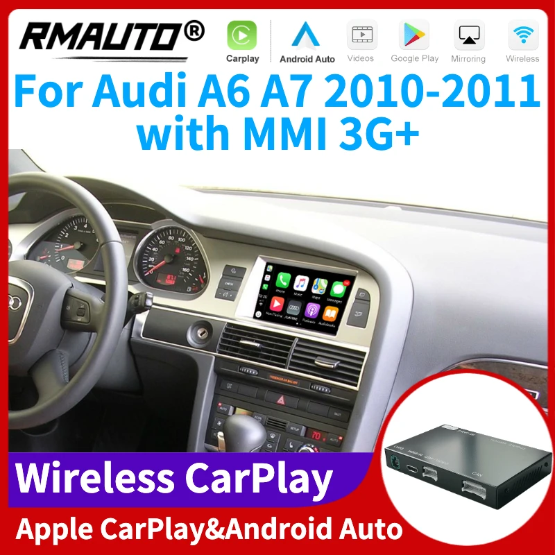 RMAUTO беспроводной Apple CarPlay MMI для Audi A6 A7 2010-2011 Android Авто Mirror Link AirPlay с поддержкой