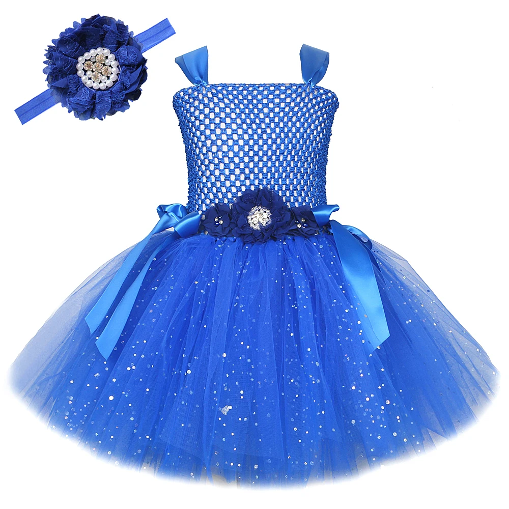 

Glittery Royal Blue Cookie Monster Tutu Dress For Girls Kids Halloween Costume Cartoon Cosplay Dress Carnival Party Dresses 14T