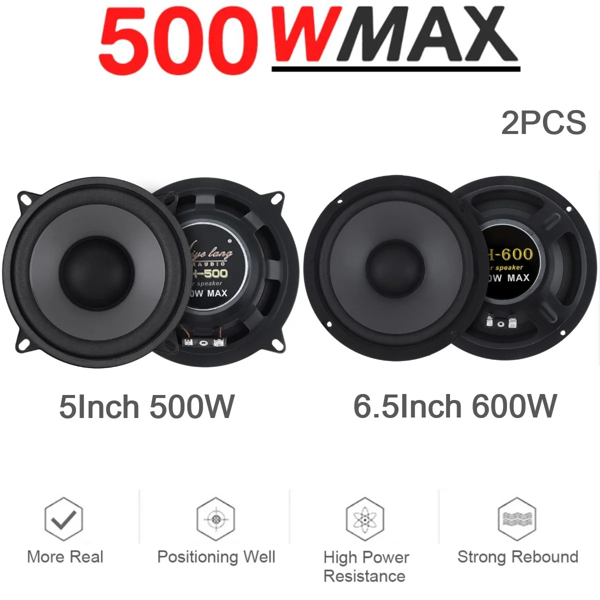 2-way Full Range Frequency Automotive Audio Music Stereo Speaker Auto Door Subwoofer