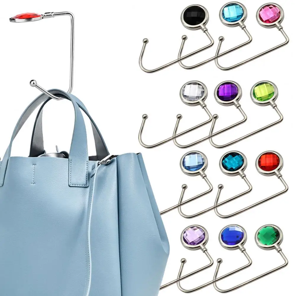 

Anti-slip Back Faux Crystal Eco-friendly Special Handbag Hanger for Home