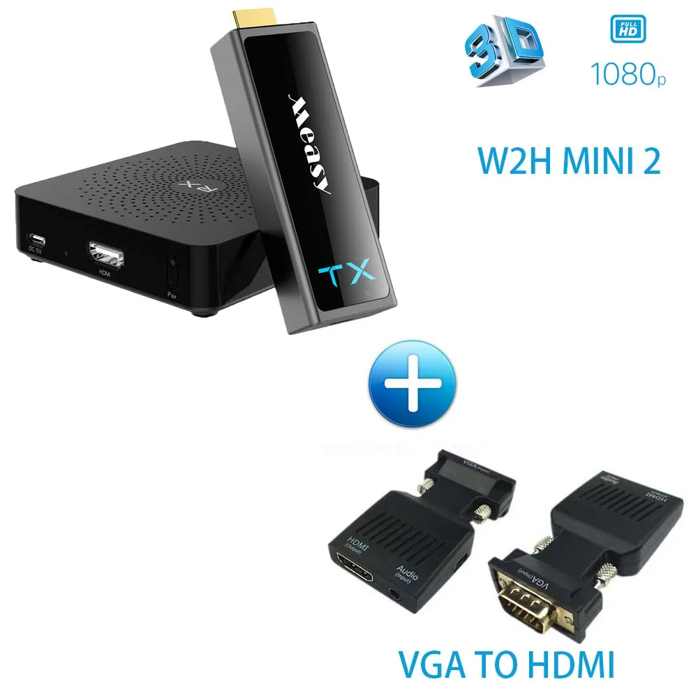 

Wireless HDMI 1080P Extender Zero Latency 30M (100ft) Line of Sight for Gaming, Live TV and Desktop Computer with VGA converter
