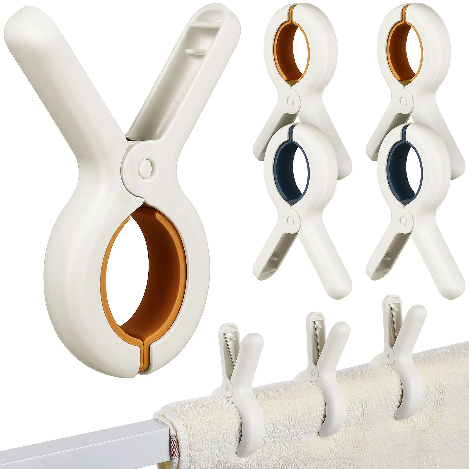 

6 Pcs Small Coat Queen Quilt Beach Towel Clips Pool Chairs Bed Sheet Clothes Pins Pp Plastic Large Clamps Adults