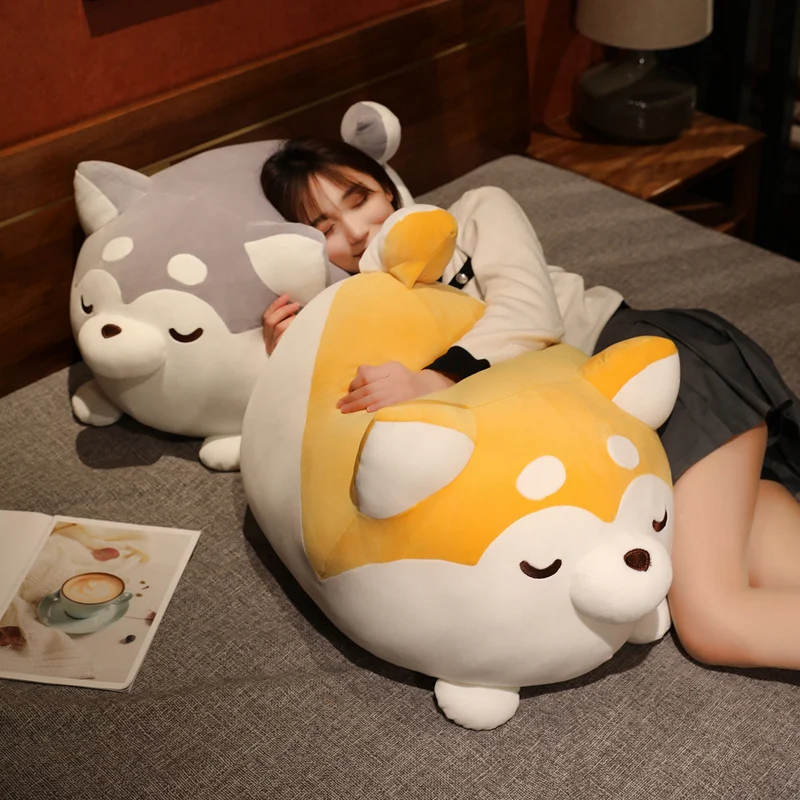

30-70cm Cute Shiba Inu Plush Toy Fat Shaped Dog Doll Stuffed Fluffy Fat Yellow Grey Husky Pillow Cushion Kids Toys Birthday Gift