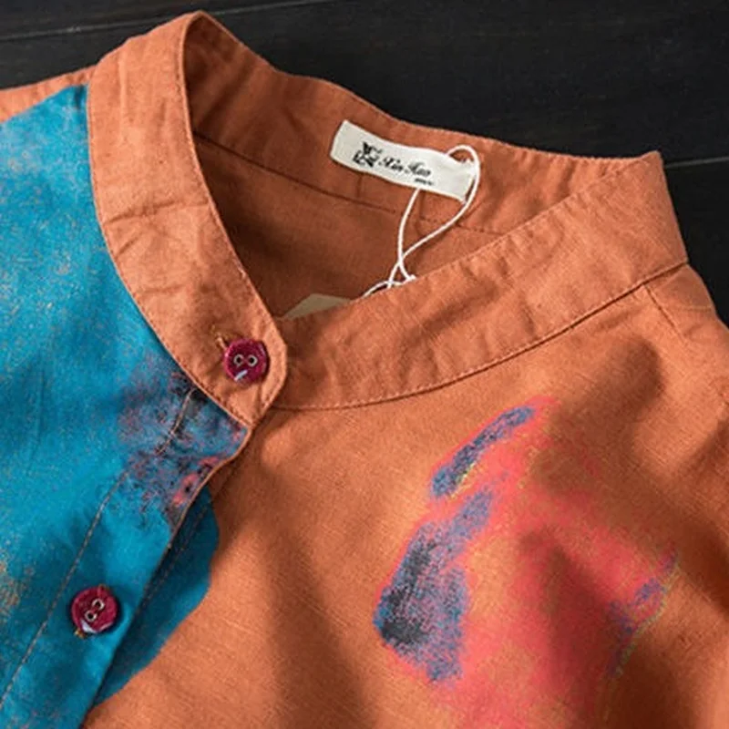 Рубашка женская демисезонная с длинным рукавом и воротником-стойкой - купить по