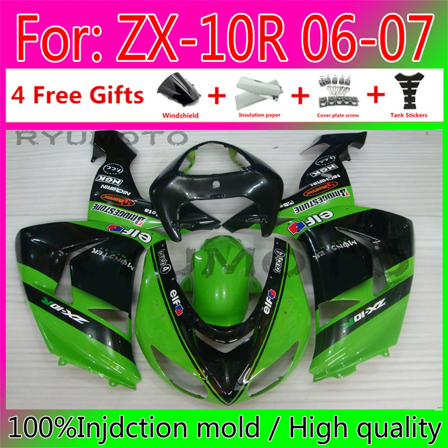 

Обтекатели для кузова мотоцикла из АБС-пластика для Kawasaki ZX10R 2006 2007 ZX10R 06 07