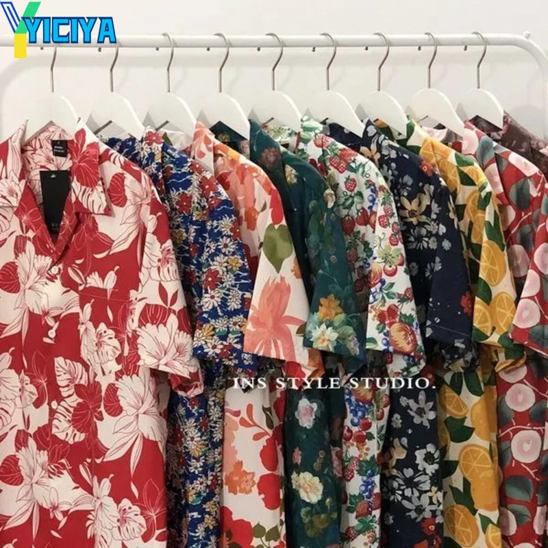 

YICIYA Printed Hawaiian Shirt Men And Women's Summer Vintage Polo Shirt Street Vintage Fashion Men's Shirts Short Sleeve Tops