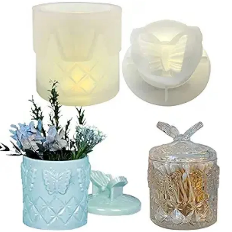 Силиконовая форма сделай сам с прозрачной капельницей бабочкой подсвечником