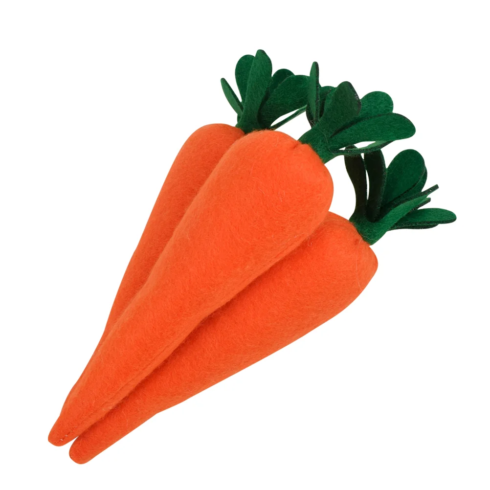 

3 Pcs Carrot Ornaments Spring Fling Decorations Simulation Decors Easter Party Cloth Festival Child Supplies