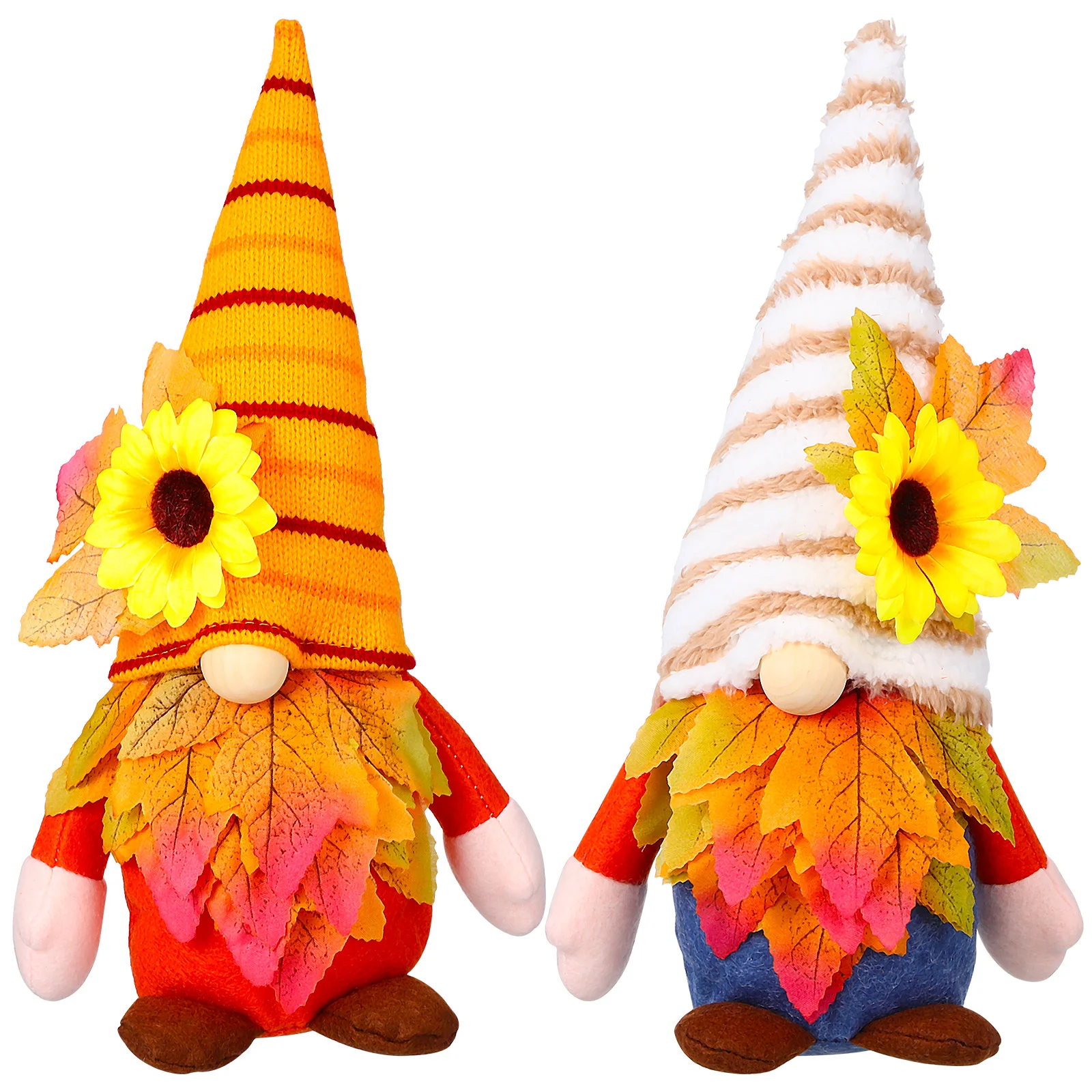 

2 Pcs Harvest Gnome Decor Stripe Gnomes Decorations For Home Stuffing Cotton Nordic Plush Fall Decors Ornaments