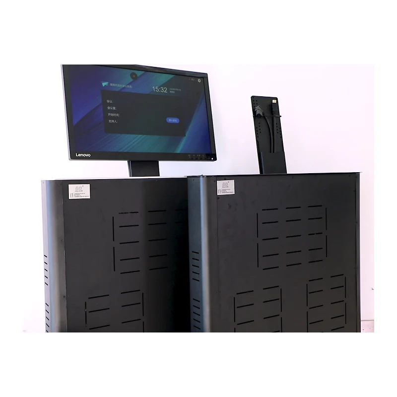 

Customized Paperless conference system computer LCD flip up hidden desktop flip up monitor Anti-pinch screen lift for 20 22 24in