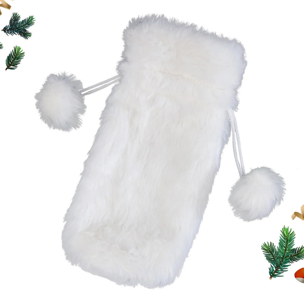 

Bottle Christmas Cover Decoration Champagne Party Gift Tableware Covers Decorative Decorations Red Table Pouch Drawstring