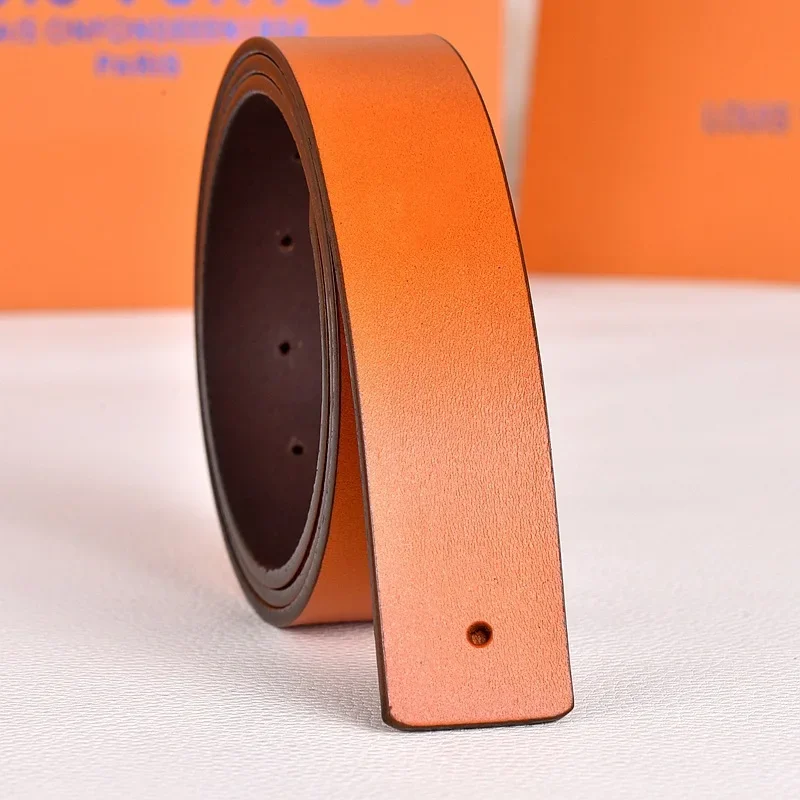 Headless Beltcow Leather Mens Belt Smooth Buckle Real Pants Simple No Men's From China Mainland