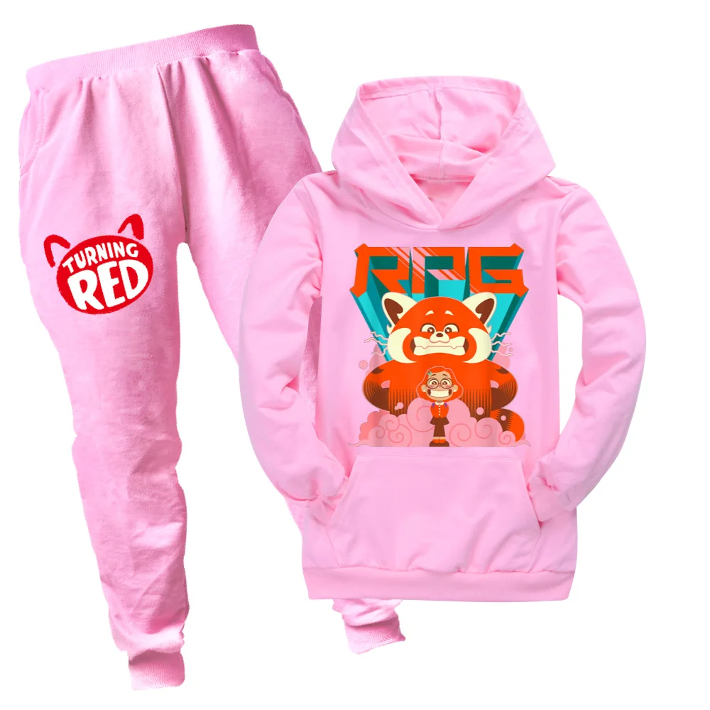 

Newest Red Panda Mei Hoodie Kids Pullover Hoody Sweatshirt+Pants 2pcs Sets Boys Cartoon Sportsuit Boutique Toddler Girls Outfits