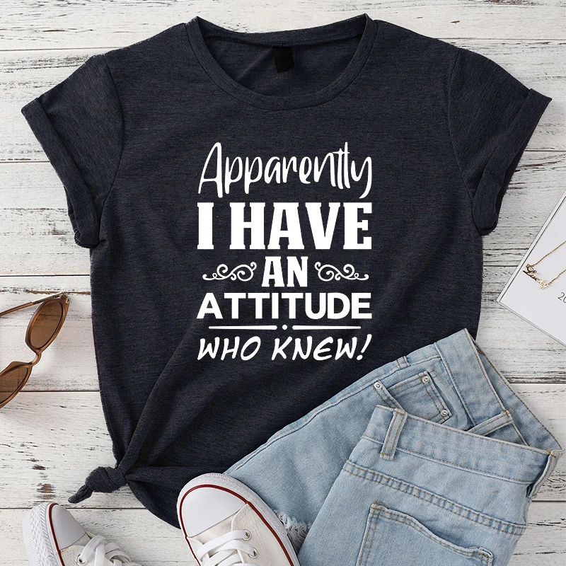

New Summer Man T-shirt I HAVE AN ATTITUDE Letter Graphic T Shirts High Quality Cotton Casual Short Sleeve Tee Shirts Male Tops