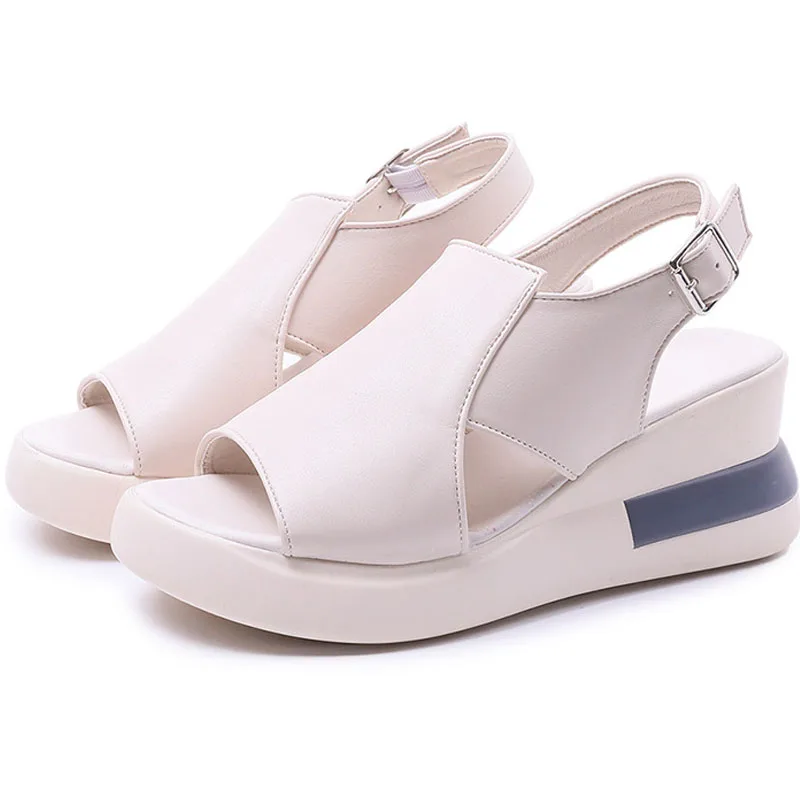 

Сандалии женские на платформе, босоножки на высоком каблуке, модная обувь с пряжкой, большие размеры, лето 2023