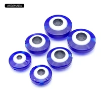 6mm 12mm oblate shape evil eye resin spacer bead for diy jewelry making blue eye beads handmade bracelet necklace accessories