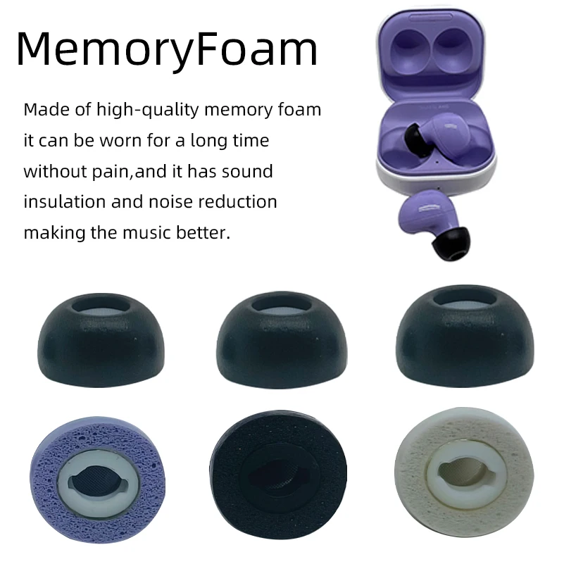 

Earphone Tips Cap Comfortable Wearing Slow Rebound Sponge Passive Noise Canceling for Samsung Galaxy Buds Pro With filter