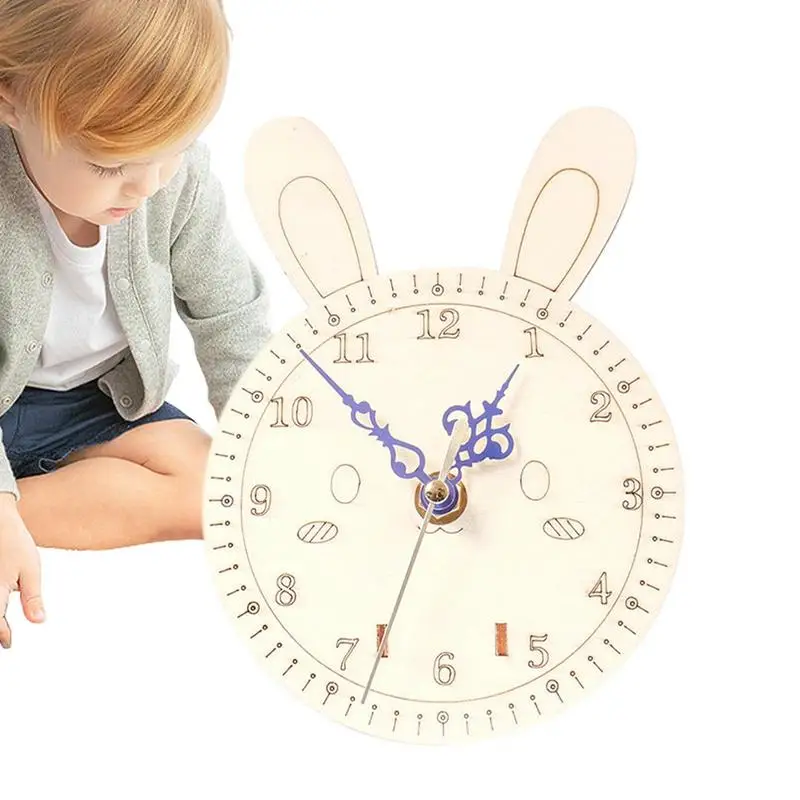 

Набор для самостоятельной сборки часов, деревянные круглые часы с узором «сделай сам», деревянные модели, наборы, декор комнаты для школы, дома, детской спальни и классной комнаты