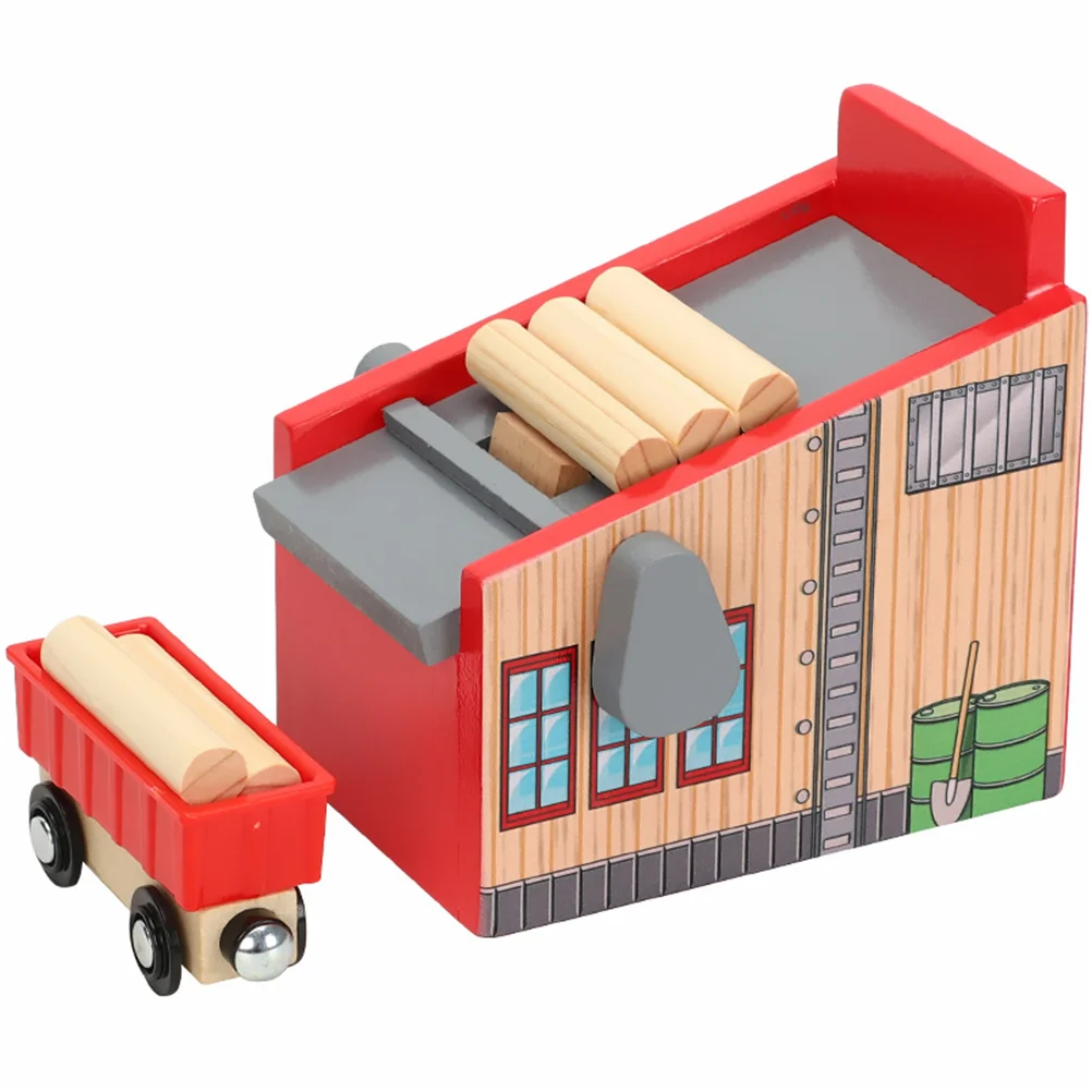 

Train Wooden Toy Set Railway Track Crane Construction Educational Wood Toys Blocks Kids Kid Plaything Tree Mill Lumber Around