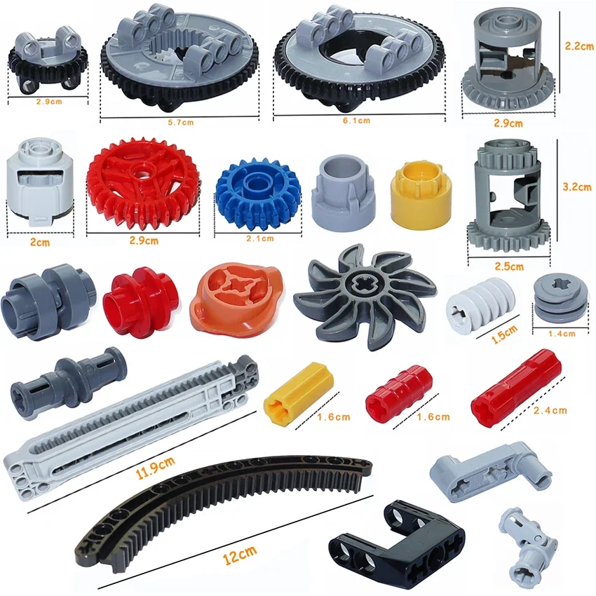 

Механические строительные блоки MOC Gear Axle Series, вращающаяся платформа, шестеренка, дифференциальный привод, механическая техническая деталь