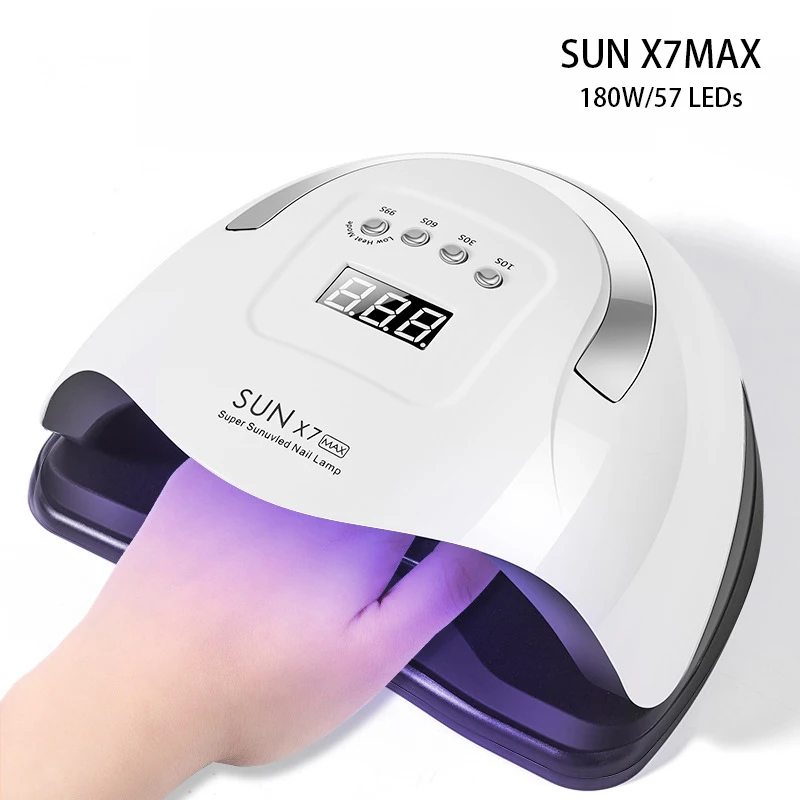 

лампа для сушки ногтей УФ-лампа SUN X7Max для сушки гель-лака, 180 Вт, 57LED
