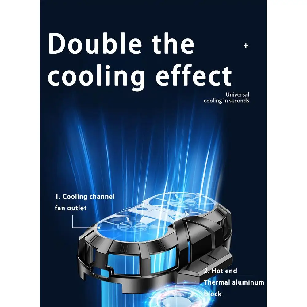 Dual-core Semiconductor Phone Radiator Portable Digital Display Silent Back Clip Phone Cooling Fan Cooler For Ios Android