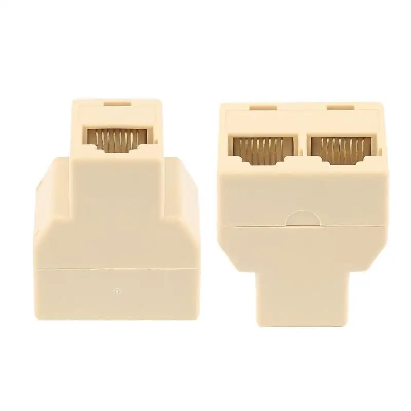 

Cat5 6 Lan 8p8c Modula Female Lan Port Rj45 Plug Adapter Extender Network Splitter For Laptop Ethernet Cable 1 To 2 Socket