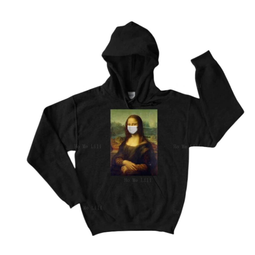 Толстовка с капюшоном на лицо изображением Моны Лизы пандемии худи Леонардо да