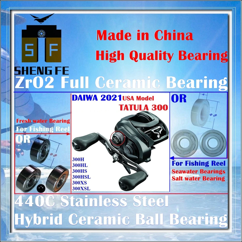 Ceramic Bearings For For 2021(USA Model) DAIWA TATULA TW 300(300H/300HL/300HS/300HSL/300XS/300XSL) Serise Fishing Reels