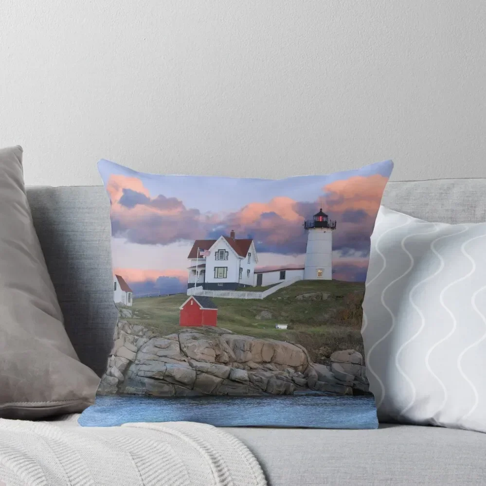 Закат в Cape Neddick (Nubble) Маяк Йорк Мейн Декоративная подушка Чехлы для диванов