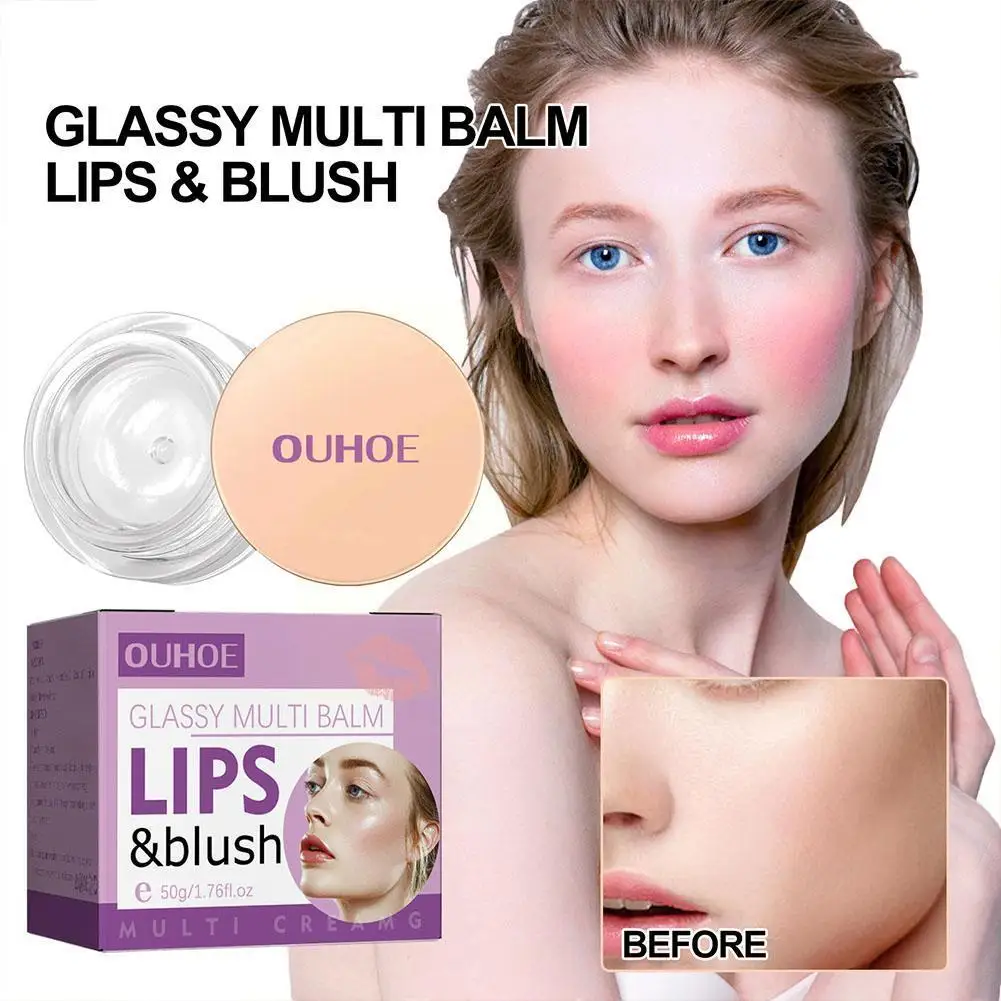 

Color Changing Blush Glossy Clear Blush Color Changing Glassy Multi Balm Lips Blush Multi-Use Waterproof Blusher For Cheeks L3G6