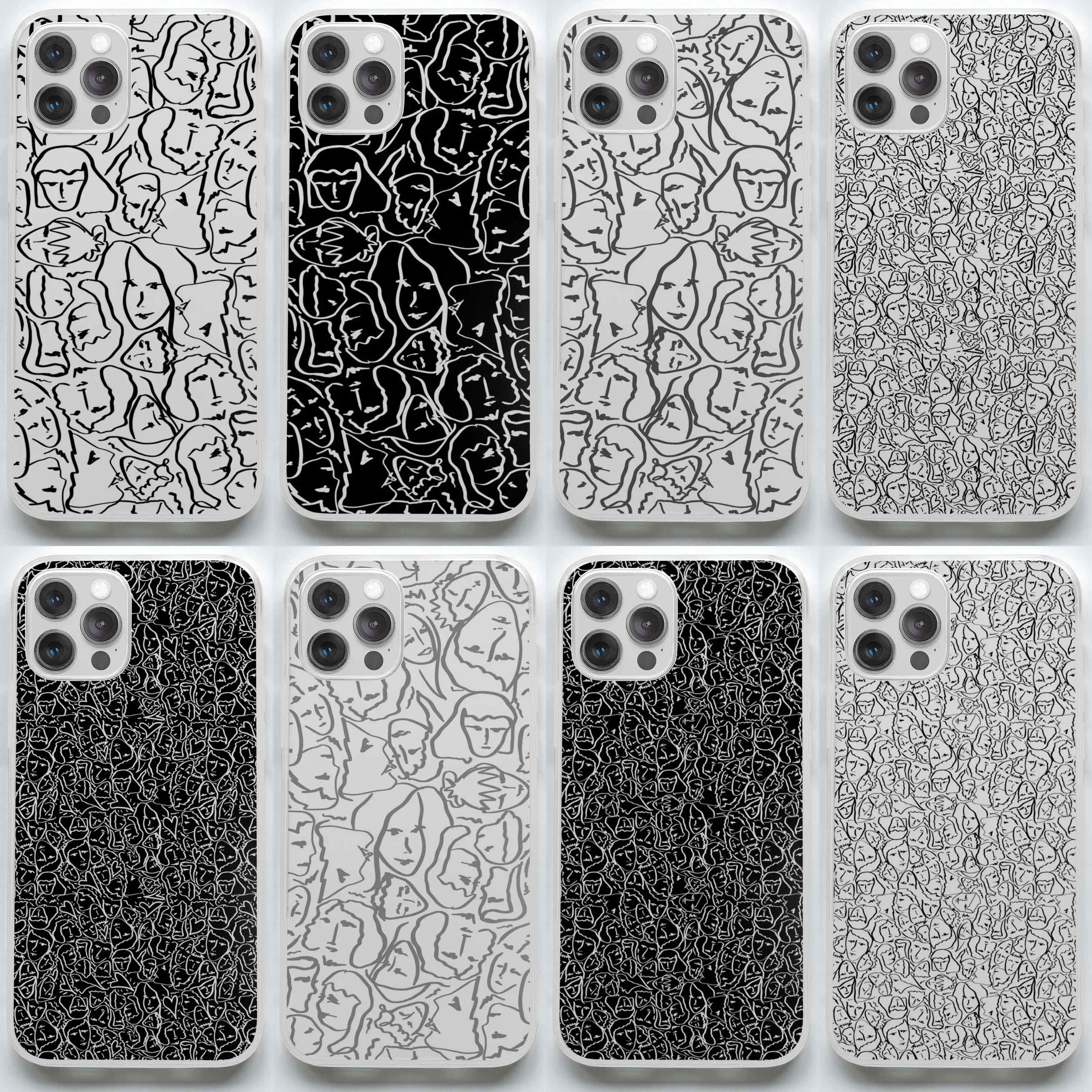Call Me Name Elios Shirt Faces In Black Outlines On White Cmbyn Phone Case for iPhone 7 8 Plus 11 12 13 Pro Max Mini X XS XR Max