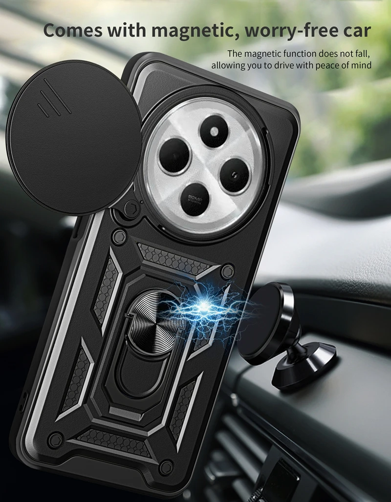 Чехол для Xiaomi Redmi 14C 4G противоударный чехол объектива Redmi14C 14 C магнитный