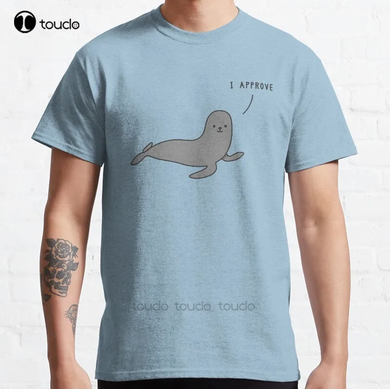 

New Seal Of Approval Seal Animal Approval Cute Funny Classic T-Shirt Cotton Men Tee Shirt Cheap Tshirts Fashion Funny New