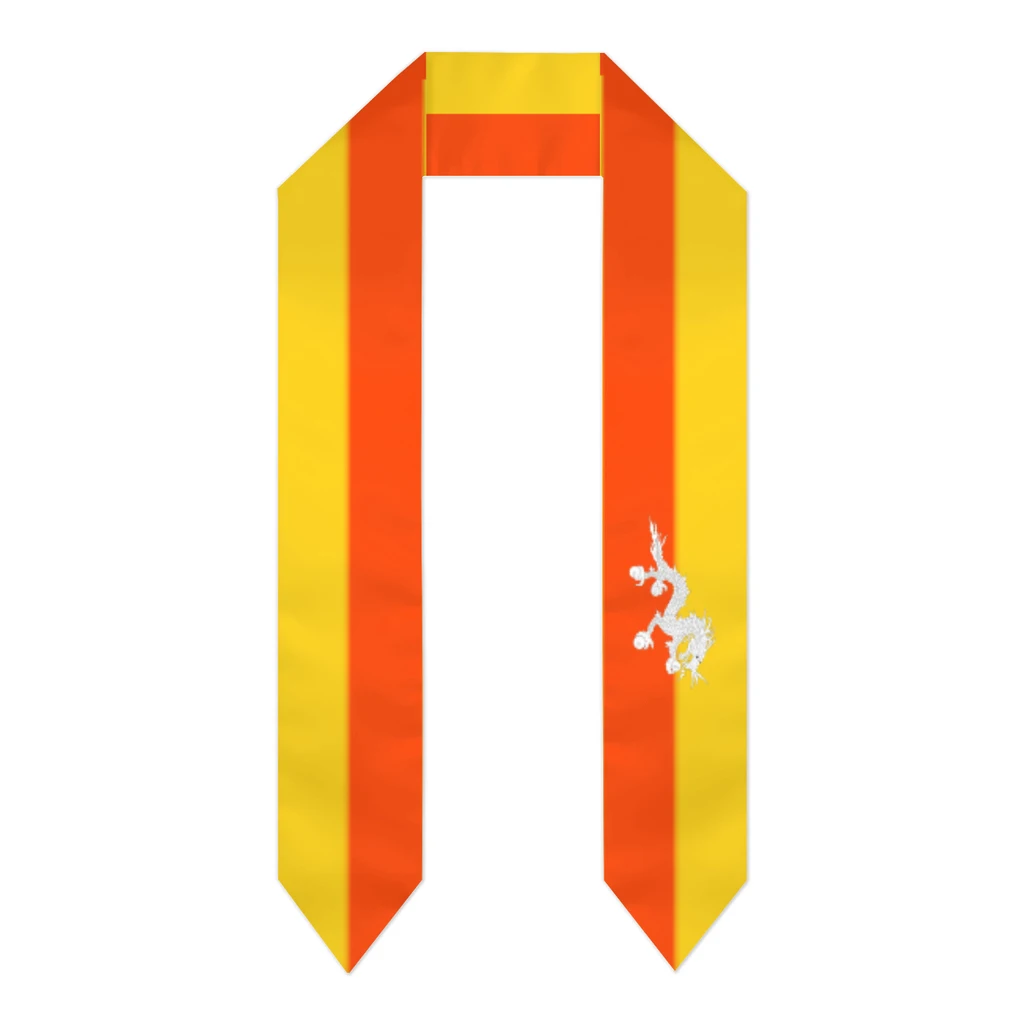 Выпускной пояс шарф с флагом Bhutan шаль палантин сапфировый синий со звездной