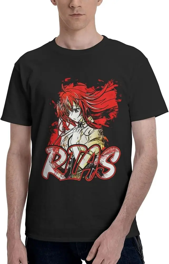 Мужская Летняя хлопковая Футболка с круглым вырезом и принтом аниме