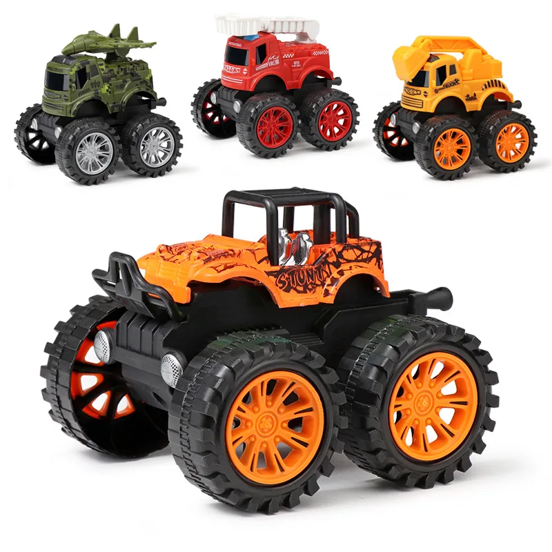 

Kids Stunt Suction Off-Road Vehicle Excavator Toy Inertia Friction 360° Rotation Drift SUV Toy Car Cartoon Car Boy Birthday Gift