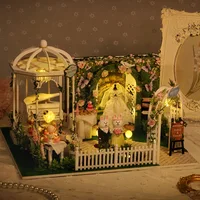 New Model DIY Doll House Miniature Toys Furniture House Wooden House Simulation Wedding March Toys Adult Birthday Toys Gift