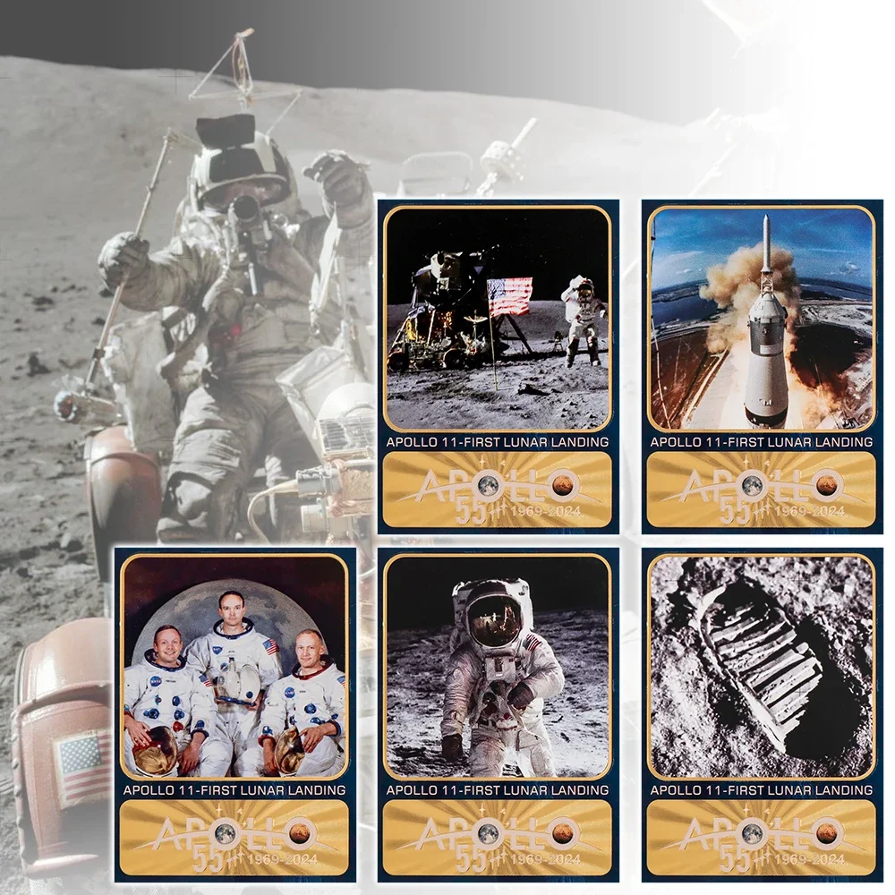 Пластиковая открытка с защитой от первого человека посадки Луны/w корпус дисплея