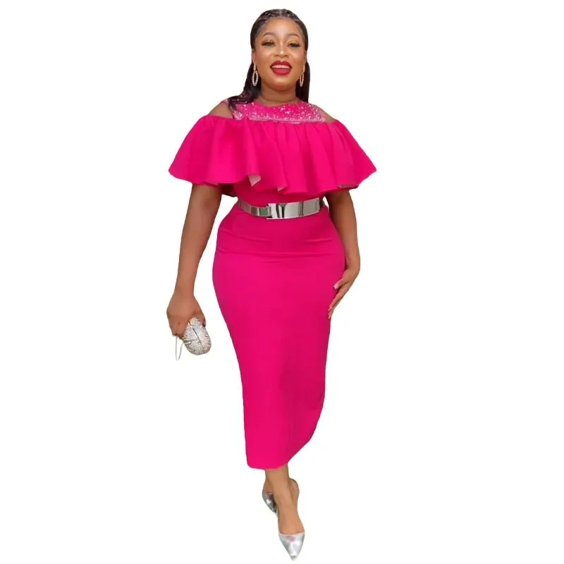 Женское облегающее платье длинное в африканском стиле 2023