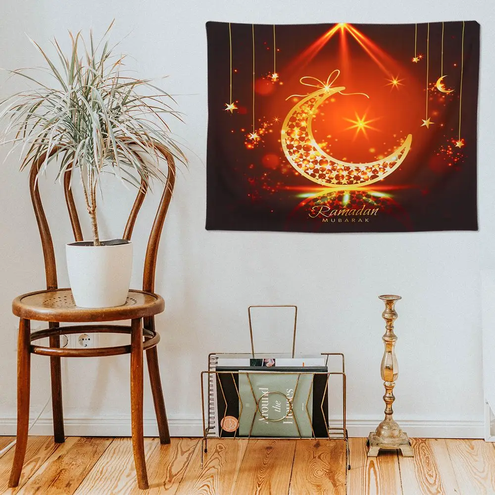 

ИД Мубарак Декор настенный гобелен Луна Звезда мусульманский фестиваль Рамадан фоновый гобелен украшение для вечерние