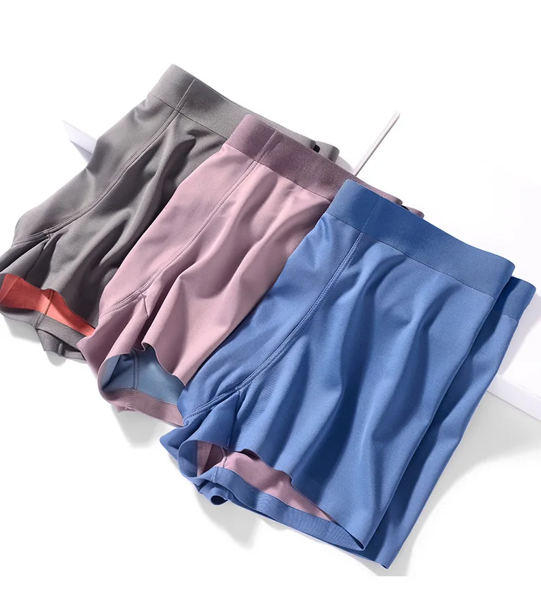 3/Pack double-sided modal underwear men's large size seamless solid color boxer silk shorts men's high quality underwear