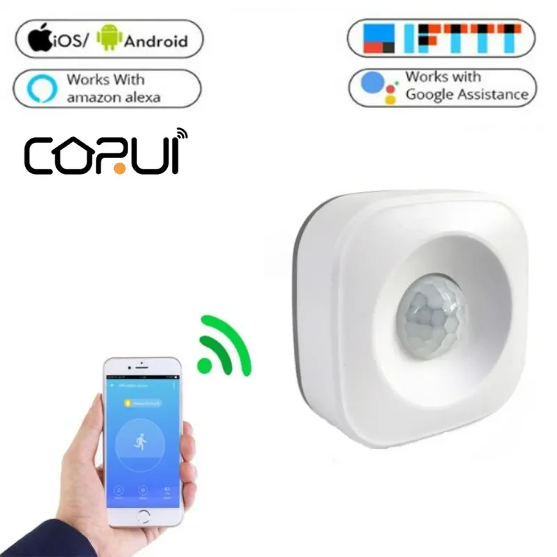 

NEW CORUI inteligentny czujnik ludzkie ciało sterowanie głosem inteligentny czujnik zdalnego sterowania IFTTT Alexa Google Hom